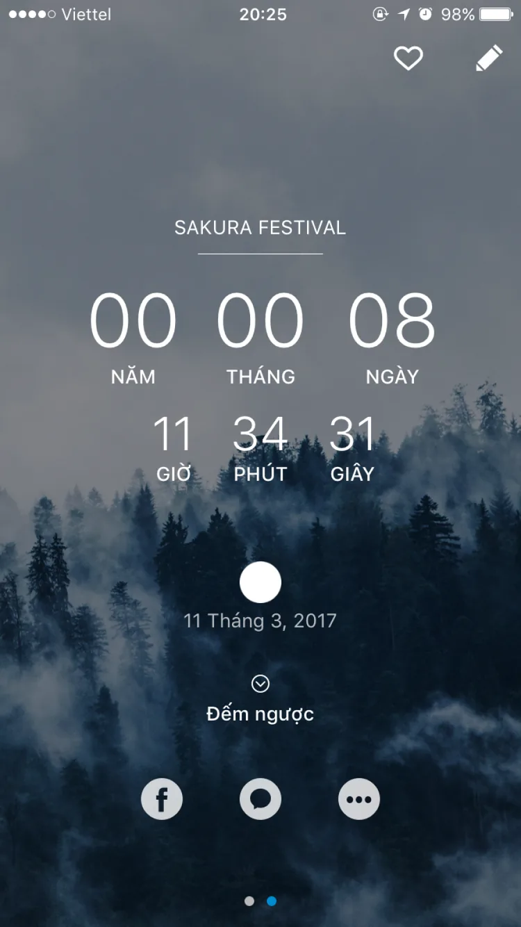 Countdown — Sakura Festival event countdown over forest landscape
