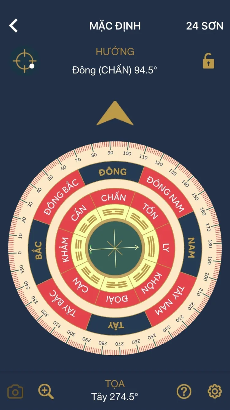 La Bàn Phong Thủy — feng shui compass with bagua trigrams